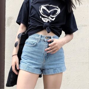 American Apparel High Waisted Cuff Shorts